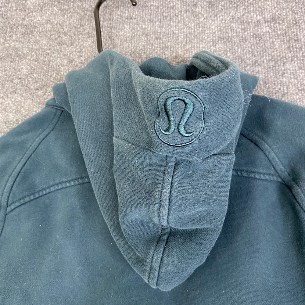 Lululemon Scuba Crop Oversize Half Zip Hoodie Teal Green M/L Pullover Sweatshirt - Picture 7 of 9
